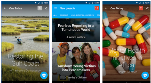 one today mobile charity app